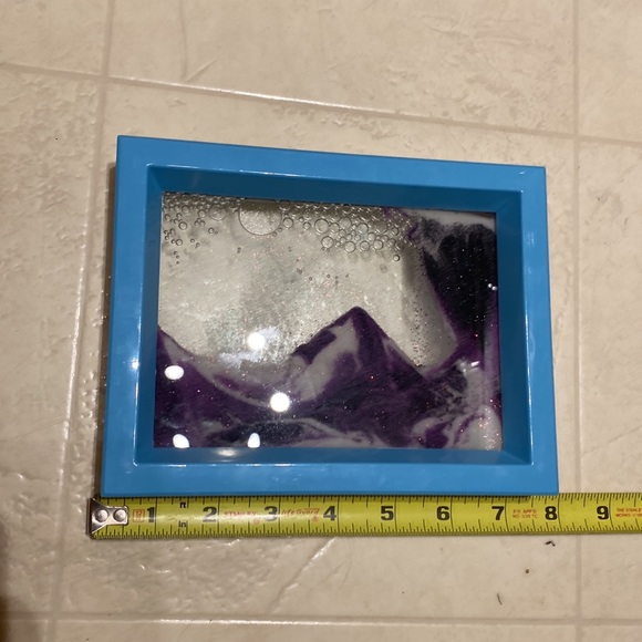 Art in Motion, Sand Painting! Reversible! Purple/white sand Blue & White Frame🌊 - Picture 10 of 12